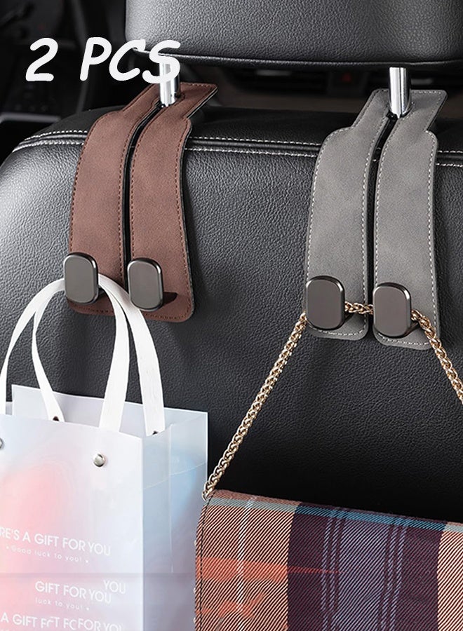 Car Seat Headrest Hook 2 Pcs Upgrade Car Seat Back Double Hooks,Car Purse Hook Car Hooks for Purses,Bags and Mobile Phone,Car Organization Accessories - Image 1