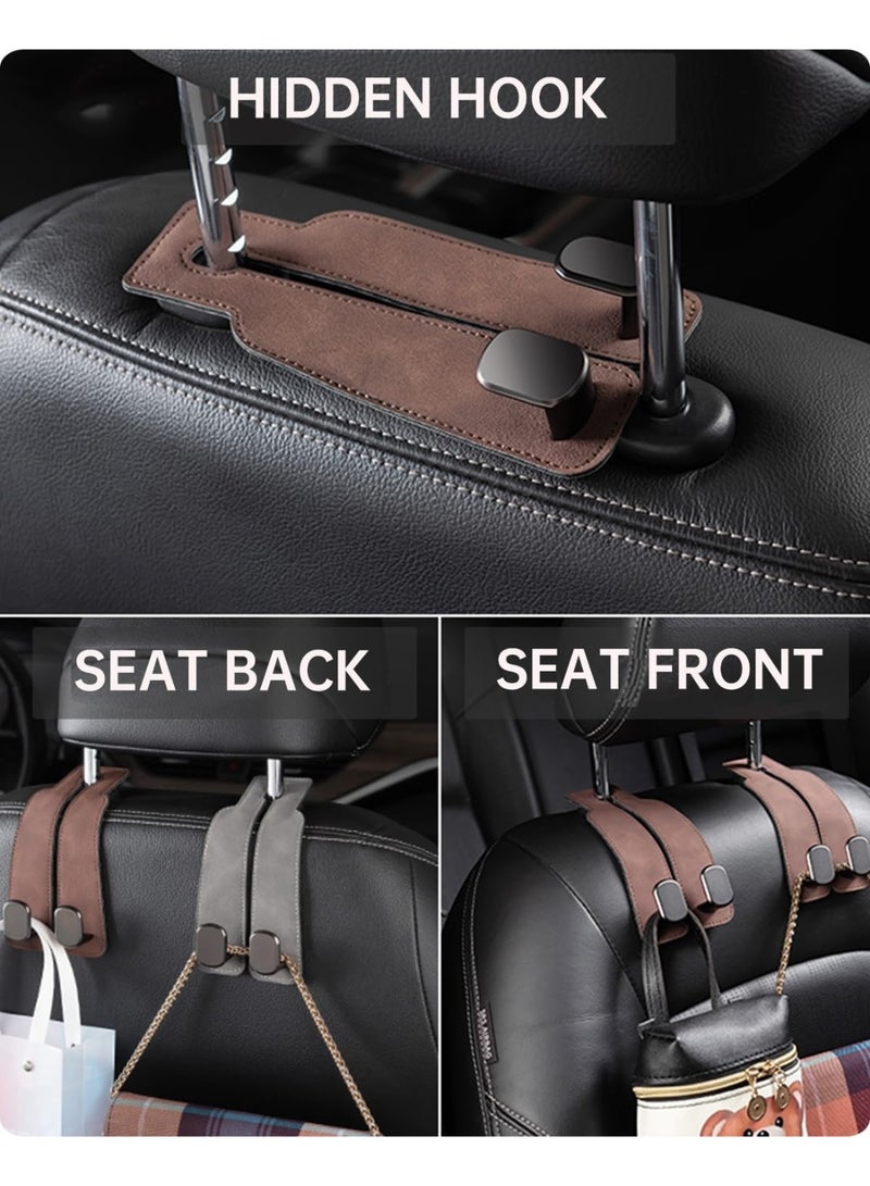 Car Seat Headrest Hook 2 Pcs Upgrade Car Seat Back Double Hooks,Car Purse Hook Car Hooks for Purses,Bags and Mobile Phone,Car Organization Accessories - Image 3