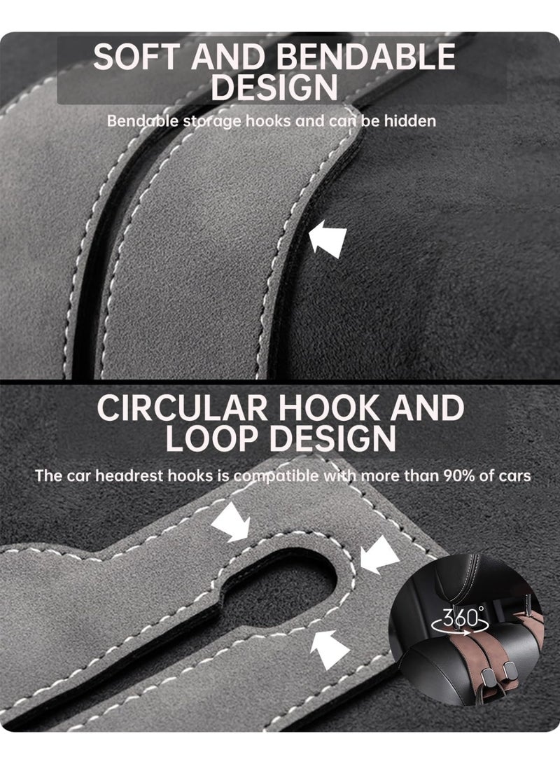 Car Seat Headrest Hook 2 Pcs Upgrade Car Seat Back Double Hooks,Car Purse Hook Car Hooks for Purses,Bags and Mobile Phone,Car Organization Accessories - Image 4