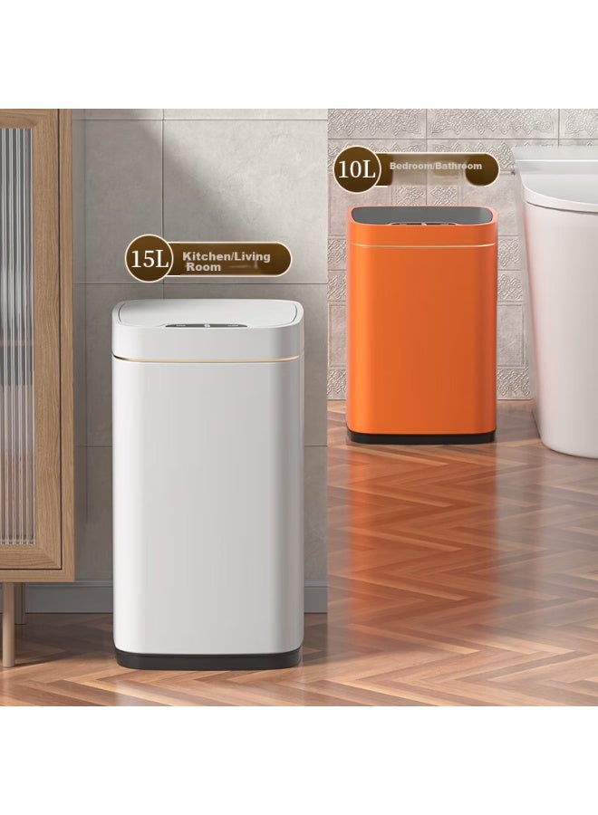 Bobo Stainless Steel Smart Sensor Trash Can, Electric, For Home Kitchen Living Room Bedroom, With Lid, 8829, Matcha Green, Gold, 10l - Image 2
