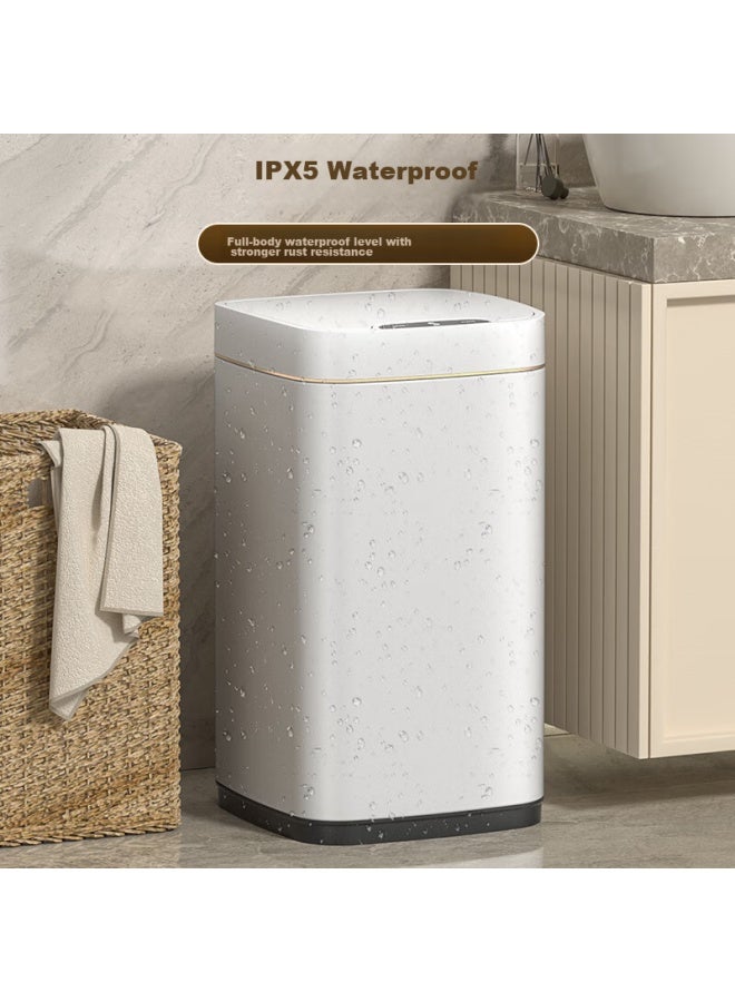 Bobo Stainless Steel Smart Sensor Trash Can, Electric, For Home Kitchen Living Room Bedroom, With Lid, 8829, Matcha Green, Gold, 10l - Image 3