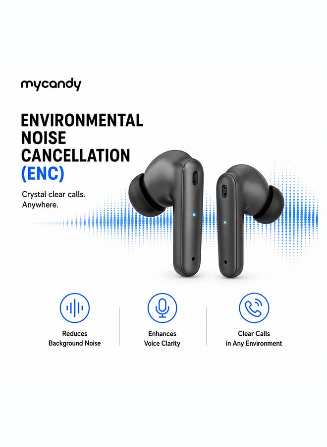 Mycandy TWS-D310 True Wireless ENC Earbuds - grey - Image 2