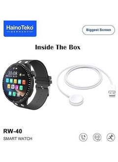 Haino Teko RW40 Smartwatch with 53mm Full-Screen Round Display, Wireless Charging, Fitness Tracker, Heart Rate and Sleep Monitor, Customizable Watch Faces, Long Battery Life – Stylish Design for Men and Boys (Black)  - Image 3