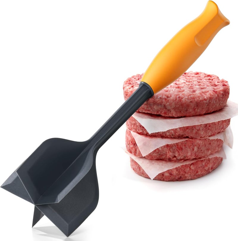 Li & Zhao Li&Zhao Ground Beef Chopper Tool - Meat Chopper for Ground Beef Ground Meat Smasher Hamburger Smasher Tool Ground Beef Masher Meat Spatula Chopper Potato Mashers Heat Resistant Nylon for Mix (Orange) - Image 1