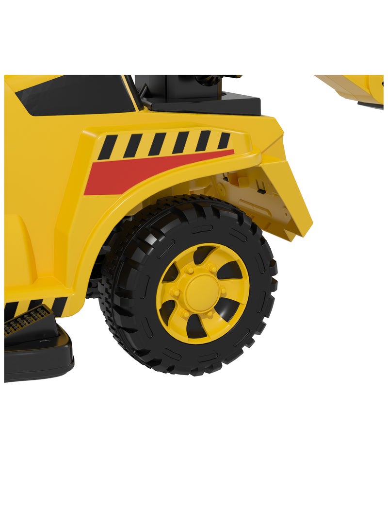 بوكولا سيارة ركوب اطفال كهربائية - جرافة أطفال (بلدوزر) 6 فولت - بدواسة تحكم ونصل دفع متحرك و3 سرعات - تعمل بالبطارية القابلة لإعادة الشحن - للأولاد والبنات من عمر 3 إلى 7 سنوات - للاستخدام الداخلي والخارجي واللعب في الرمل - Image 5