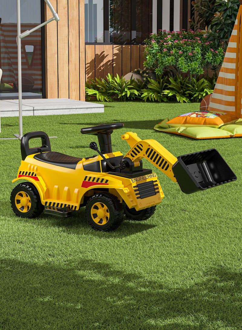 بوكولا سيارة ركوب اطفال كهربائية - جرافة أطفال (بلدوزر) 6 فولت - بدواسة تحكم ونصل دفع متحرك و3 سرعات - تعمل بالبطارية القابلة لإعادة الشحن - للأولاد والبنات من عمر 3 إلى 7 سنوات - للاستخدام الداخلي والخارجي واللعب في الرمل - Image 2