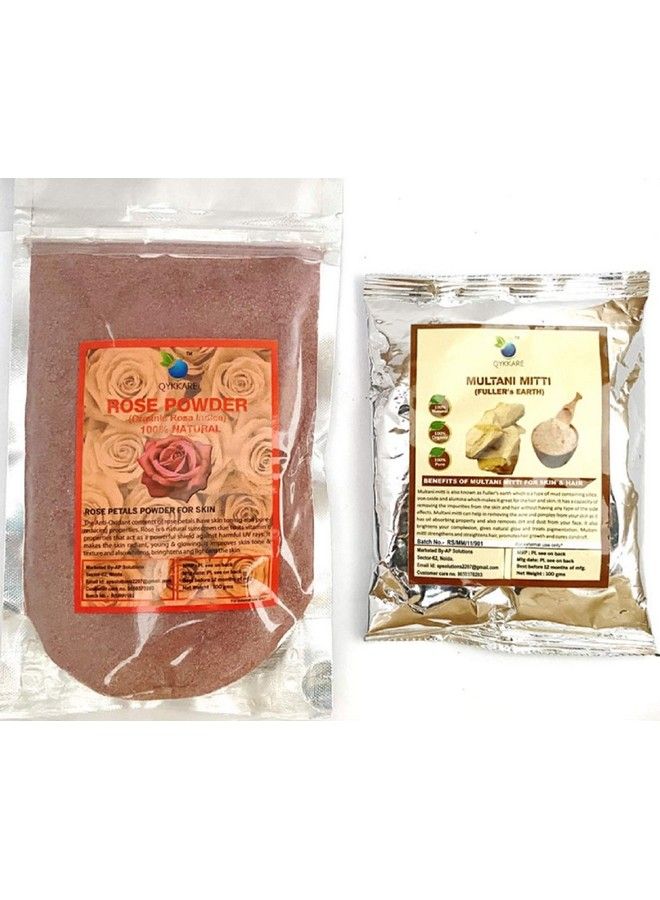 QYKKARE Rose Powder And Multani Mitti Combo Pack (100Gmx2) - Image 2