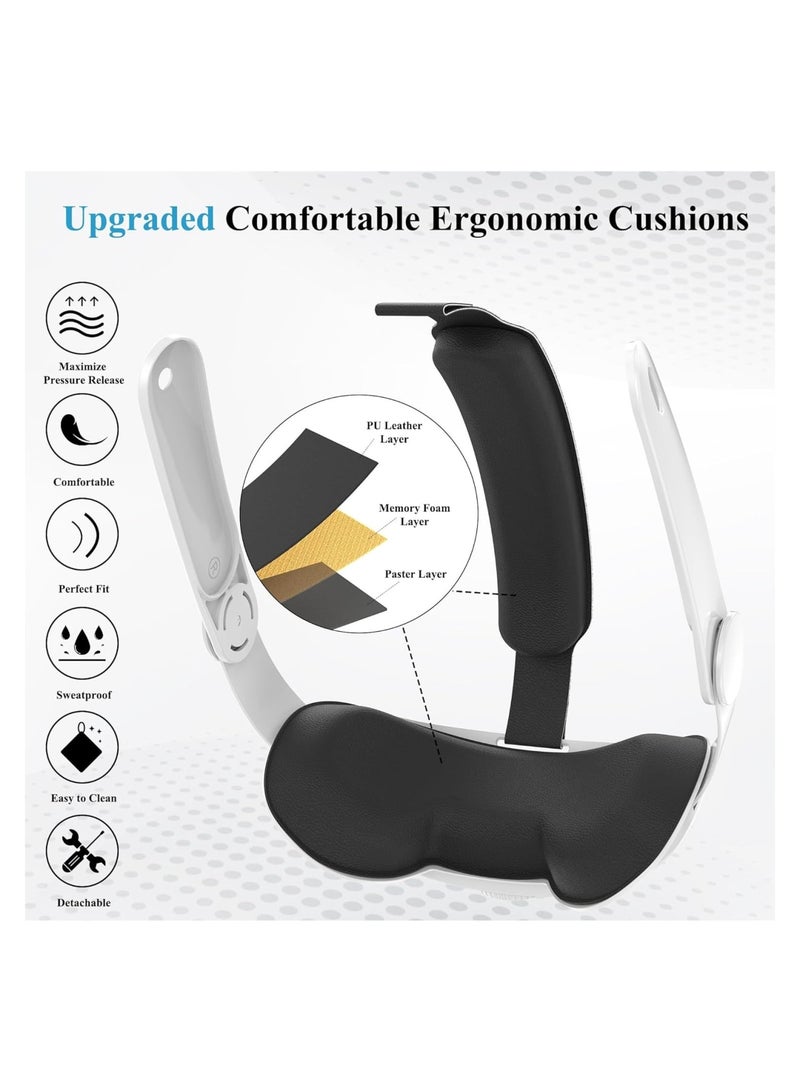 Zikra Adjustable Head Strap for Meta Quest 3, Super Soft and Skin Friendly PU Surface, Elite Strap Replacement, Enhanced Support and Lightweight Design VR Accessories for Meta Quest 3 - Image 4