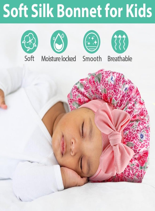 طقم قبعات ساتان للأطفال من IJRPLM مكون من 4 قطع، قبعة حريرية للأطفال، قبعات شعر للأطفال للنوم، قبعات ساتان للأطفال من عمر 4 إلى 12 سنة للبنات والأولاد - Image 3