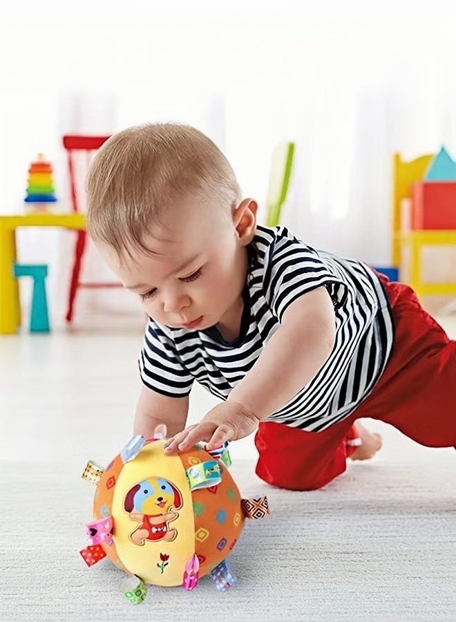 Vinnatsu Baby Rattle Ball Toy Montessori Grasping Ball with Rattle, Sensory Toys for Babies 0-12 Months, Soft Plush Cloth Teething Toy for Infants, Early Development Educational Baby Toy, Gift for Newborn 3 6 9 Month Old - Image 3