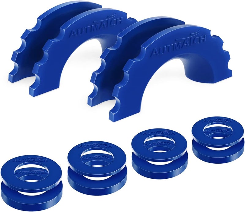 AUTMATCH D Ring Shackle Isolators Washers Kit - 2 Rubber Shackle Isolators with 8 Washers, Fits 3/4 Shackles Protect and Prevents Rattling, Shackle Cover Blue - Image 1