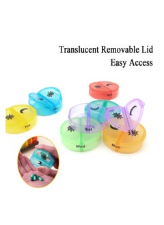 BTFMEI Pill Case, Weekly Pill Box, Portable Pill Organizer, Food Grade Material, Daily Compact Travel Medicine Holder for Vitamins, Medication, Supplements and Fish Oils (Multicolor)  - Image 5
