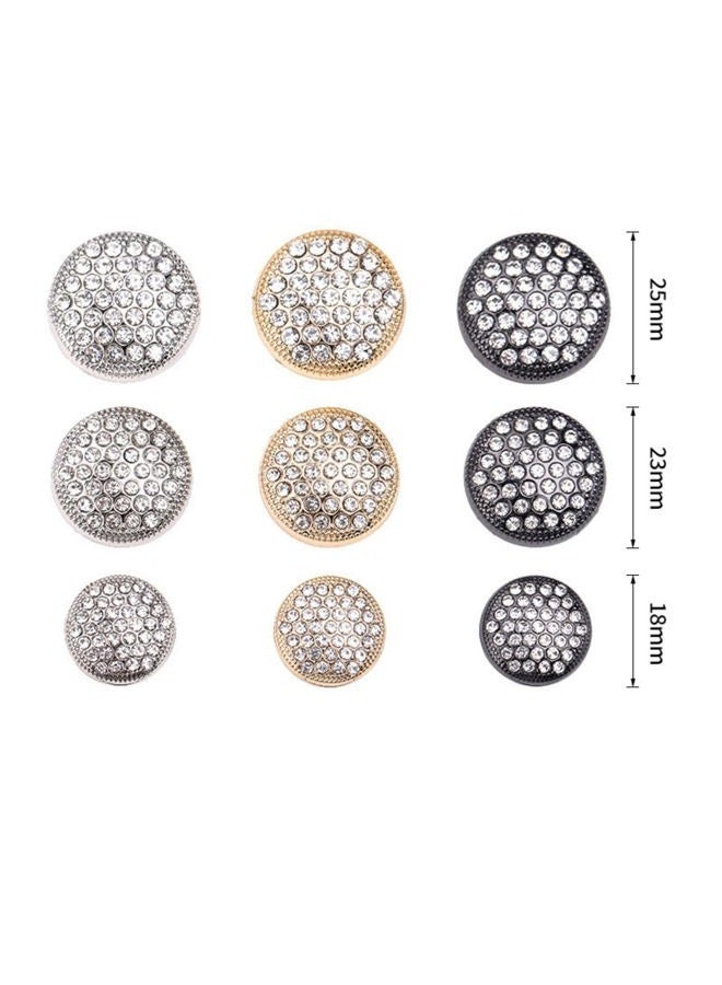 WDFCSIX 5pcs Round Metal Rhinestone Buttons - Luxury Fashion Decor for Clothing DIY Sewing Accessories - Image 5
