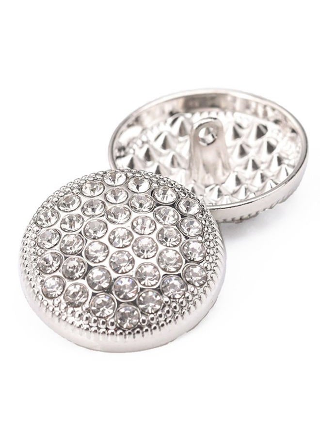 WDFCSIX 5pcs Round Metal Rhinestone Buttons - Luxury Fashion Decor for Clothing DIY Sewing Accessories - Image 2