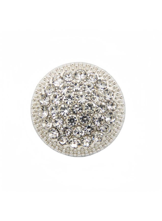 WDFCSIX 5pcs Round Metal Rhinestone Buttons - Luxury Fashion Decor for Clothing DIY Sewing Accessories - Image 1