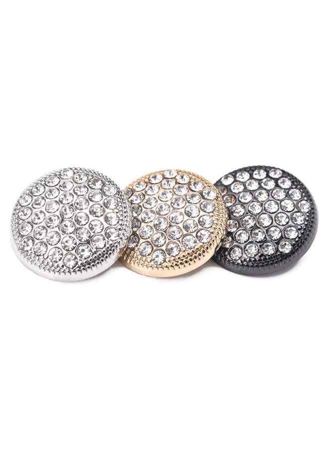WDFCSIX 5pcs Round Metal Rhinestone Buttons - Luxury Fashion Decor for Clothing DIY Sewing Accessories - Image 3