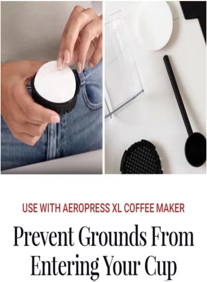 ايروبريس عبوة فلتر بديلة XL - فلاتر دقيقة لماكينة صنع القهوة والإسبريسو AeroPress XL - عبوة من 3 قطع (600 فلتر)  - Image 4