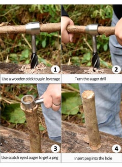 yongsheng Survival Tool for Bushcraft Settlers, Manual Drill Wrench, Eye Auger Drill and Hand Hole Maker with Protective Case and Hook  - Image 4