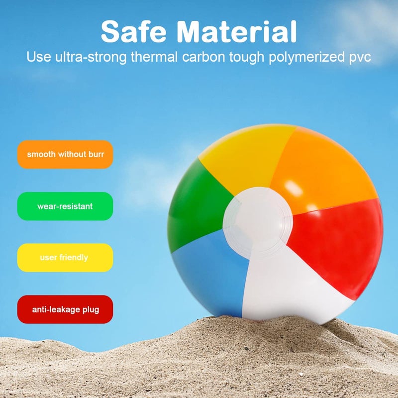 Lamnhin 12'' Beach Ball for Kids - 14 Pack Beach Balls Bulk Inflatable Pool Beach Balls Bulk Hawaiian Tropical Theme Party Decorations Favors Supplies - Image 3