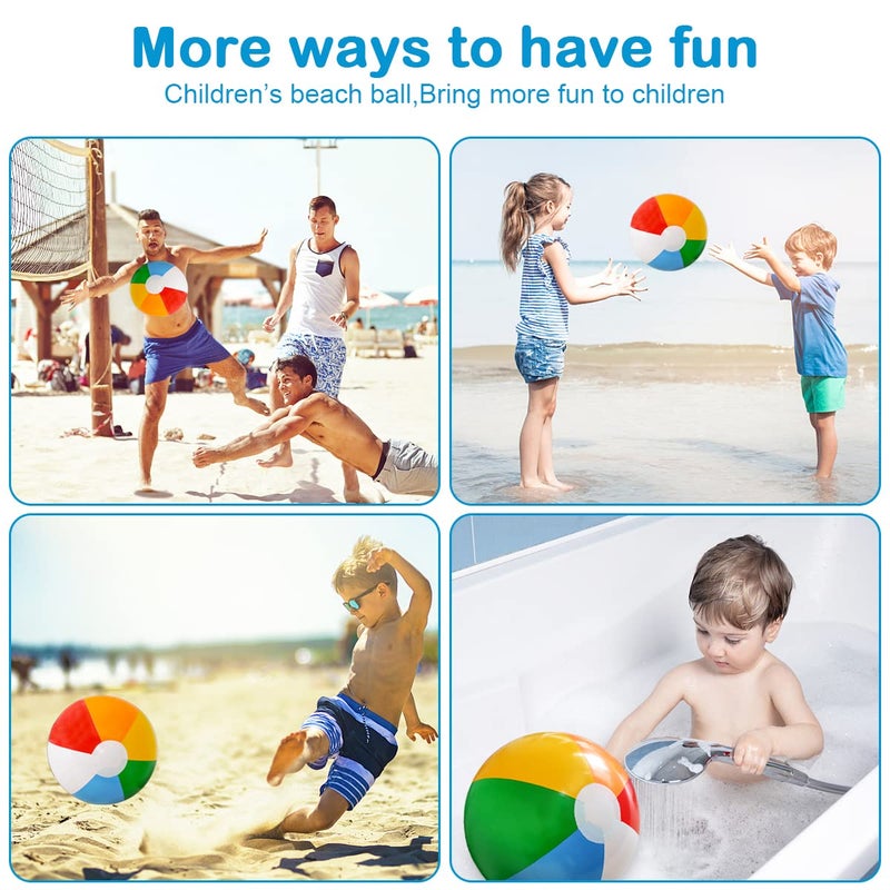 Lamnhin 12'' Beach Ball for Kids - 14 Pack Beach Balls Bulk Inflatable Pool Beach Balls Bulk Hawaiian Tropical Theme Party Decorations Favors Supplies - Image 5