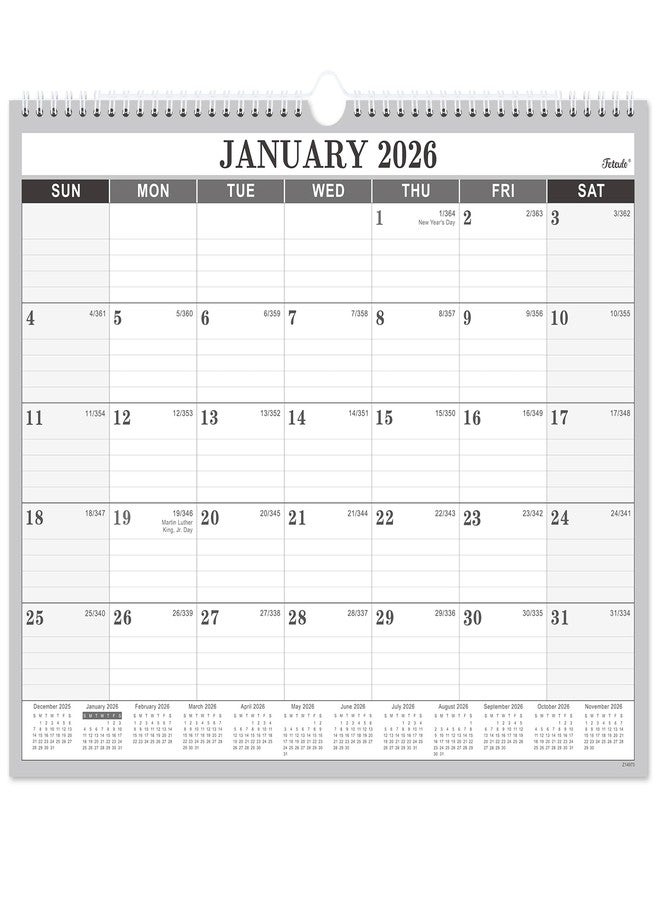 Feteulo 2026 Calendar - 2026 Wall Calendar, Jan. 2026 - Dec. 2026, 14.6'' x 11.4", Large Wall Calendar with Highlighted Holidays, Twin-Wire Binding, Calendar for Planning - Image 1