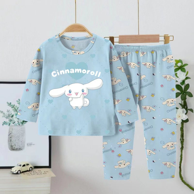 Southeast Asia Children'S Pajamas Long-Sleeved Girls Middle And Big Children'S Thin Cartoon Baby Girls Home Clothes Suit - Image 3