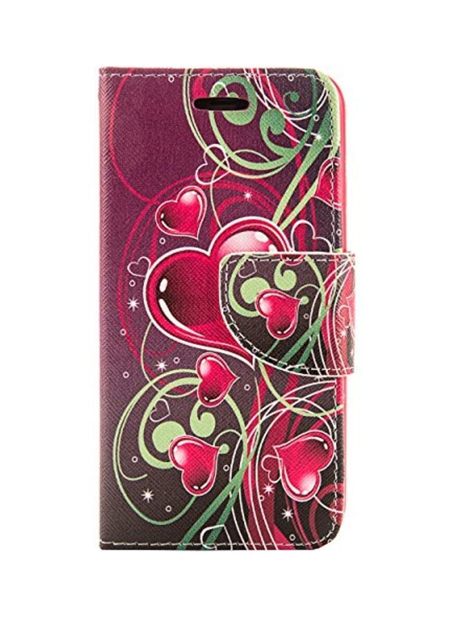 NIBEMINENT Printed Folio Case Cover For Apple iPhone 6/6 Plus Pink Heart - Image 1