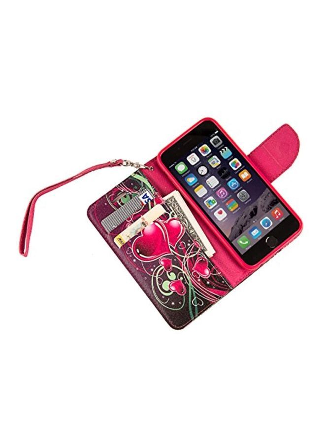 NIBEMINENT Printed Folio Case Cover For Apple iPhone 6/6 Plus Pink Heart - Image 4