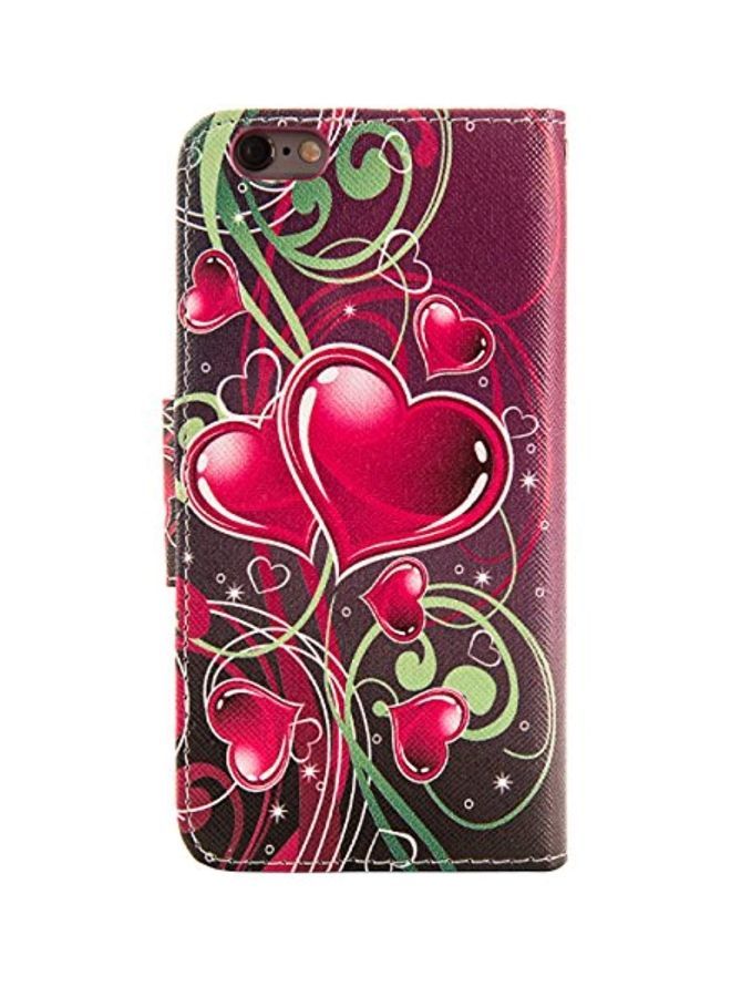 NIBEMINENT Printed Folio Case Cover For Apple iPhone 6/6 Plus Pink Heart - Image 2