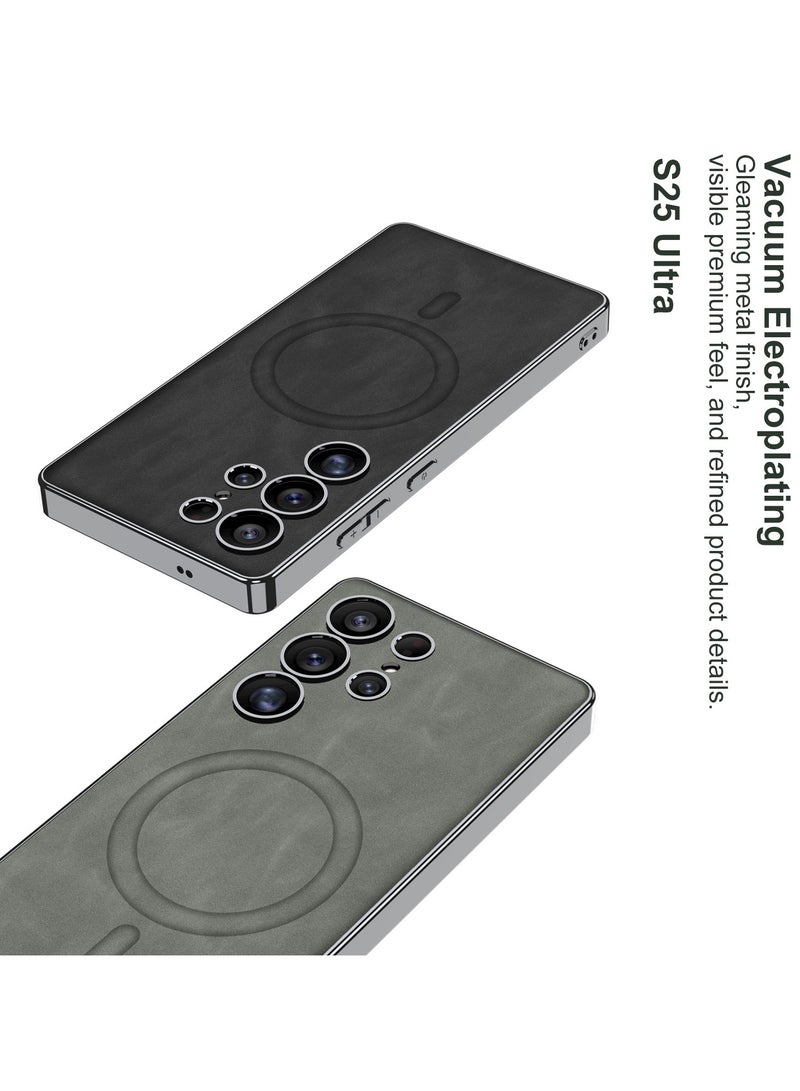 GKK Luxury Matte Leather Case for Samsung Galaxy S25 Ultra (2025) , Ultra-Thin, Anti-Drop, All-Round Protection Phone Cover Support MagSafe Wireless Charging with Pen Slot Design - Pen Not Included - Image 5