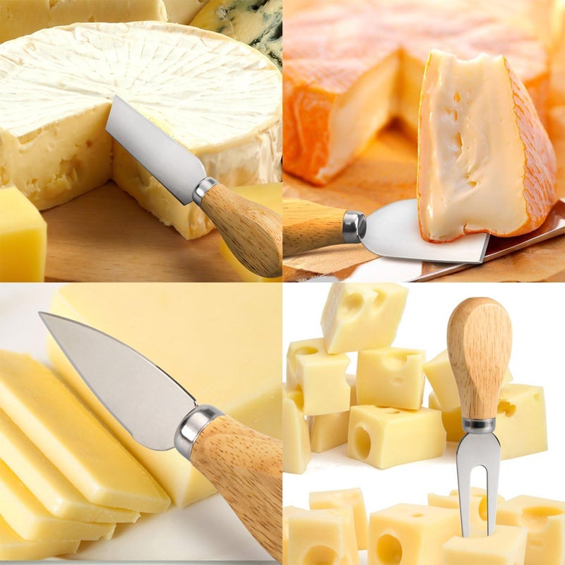 Set Tools Cheese butter Oak Handle -4 Piece