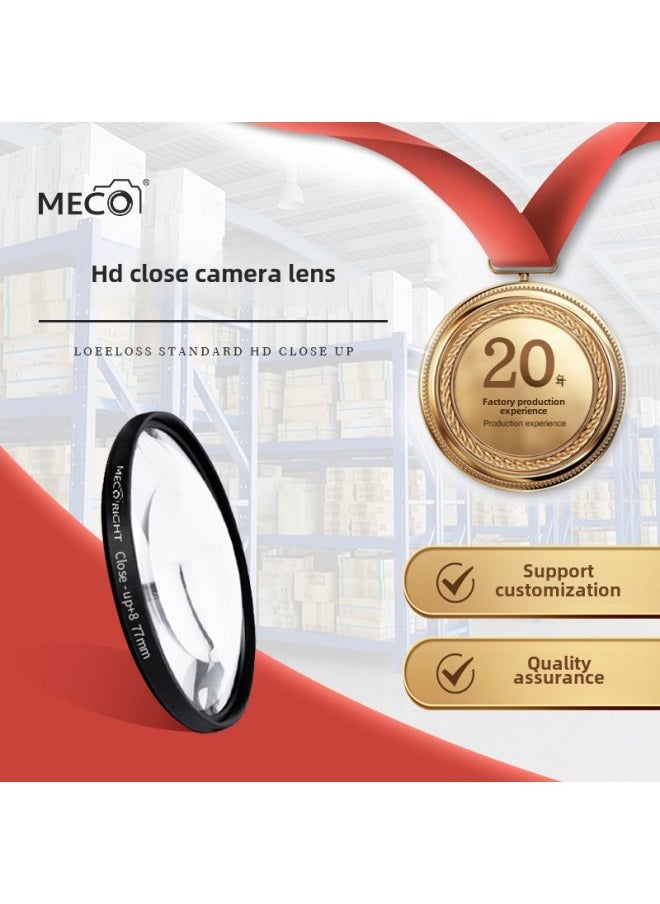 Generic - MECO Microlens Macro 1/2/4/8 Times Magnification Filter 43/49/52/58/67/72/77/82mm-Color:52mm-HD Macro Myopia +2 Times - Image 1