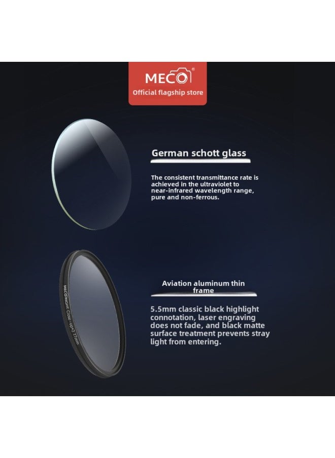 Generic - MECO Microlens Macro 1/2/4/8 Times Magnification Filter 43/49/52/58/67/72/77/82mm-Color:52mm-HD Macro Myopia +2 Times - Image 1