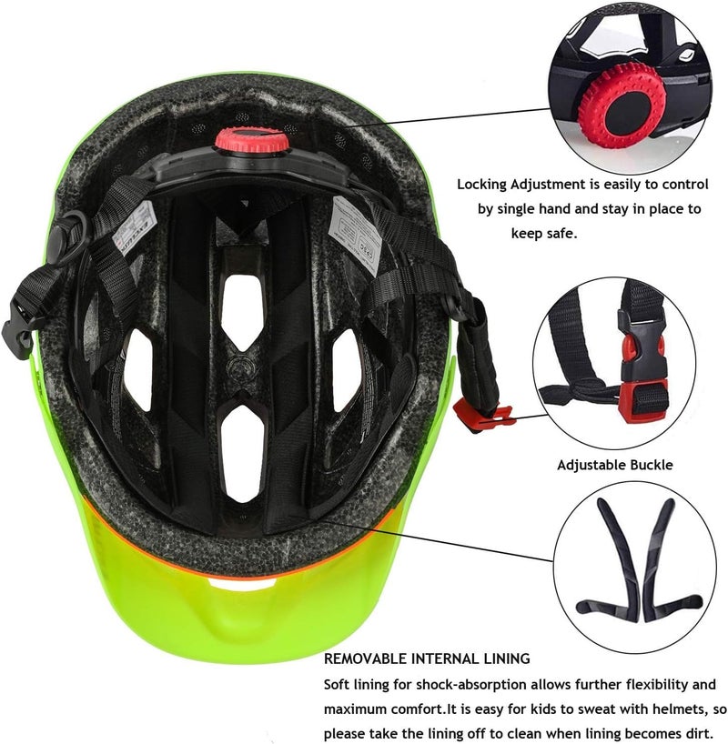 EXCLUSKY Kids Helmet, Exclusky Kids Bike Helmet Adjustable Safety Lightweight Children Bicycle Helmet for Kids Skating Cycling Scooter Boys and Girls Bicycle Helmets Ages 5-14 - Image 4