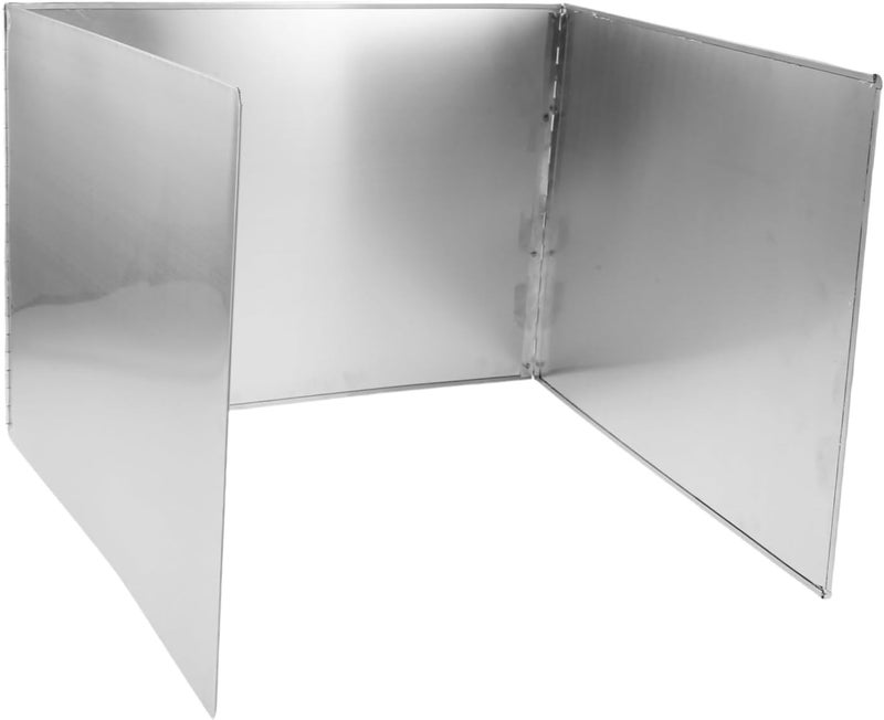 Shock rubber edge Healifty Kitchen Oil Baffle Splatter Guard Kitchen Grease Guard Metal Splatter Screen Stove Top Barrier Oil-splash Boards for Home Stainless Cook Barrier Oil Baffles Stainless Steel Silver Global trendy simple build - Image 1