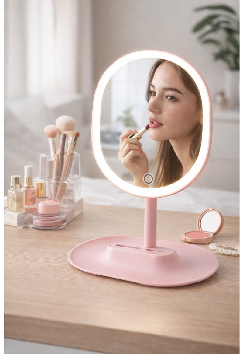 VENDIX Mirror Smart LED Rechargeable Portable Makeup Mirror with 3 color LED Light - Image 2