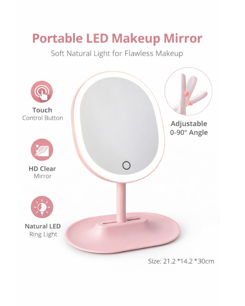 VENDIX Mirror Smart LED Rechargeable Portable Makeup Mirror with 3 color LED Light - Image 3