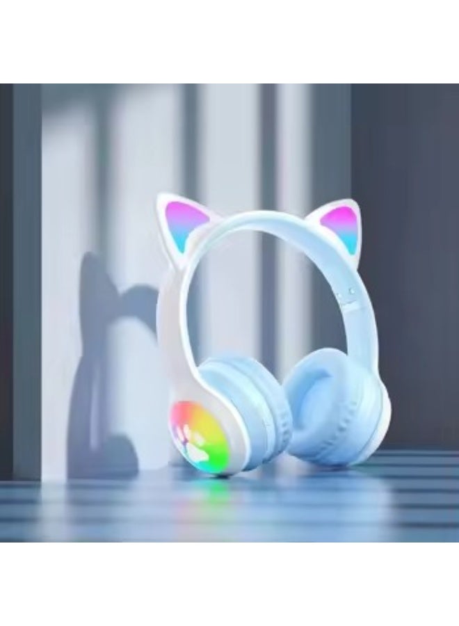 HZ-BT618 Wireless Kids Bluetooth Headphones with LED Glowing Cat Ears, Over-Ear Stereo Headset, Low Latency Gaming, Built-in Microphone, Foldable Design, Type-C Charging - Image 3