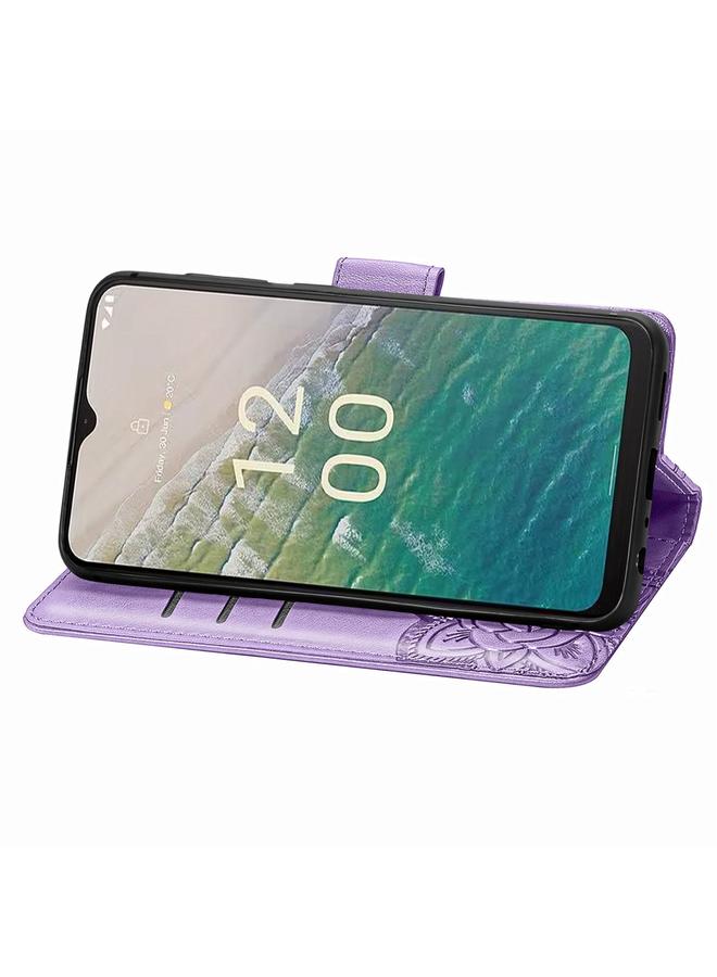 erorex Case For Nokia C32 Butterfly Love Flower Embossed Leather Phone Case - Image 4