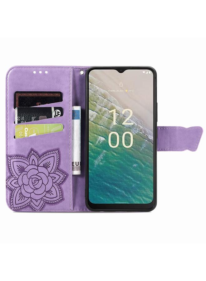 erorex Case For Nokia C32 Butterfly Love Flower Embossed Leather Phone Case - Image 3