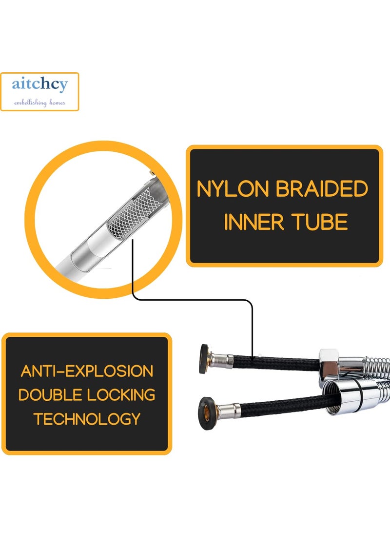 aitchcy Aitchcy Flexible SS304 Braided Shower Tube with Brass Nut Heavy Duty Health Faucet Hose Pipe Jet Spray Pipe AntiExplosion Rust Resistance Tangle Free Bidet Hose Pipe 15 Meter  - Image 3