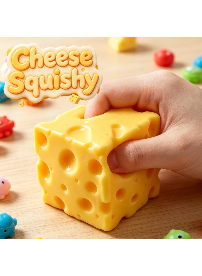 ATRJSZ Cheese Squishy Stress Relief Original Sensory Food Squishy Stress Relief Fidget Toy Stress Balls for Adults (Yellow-1PC) - Image 5