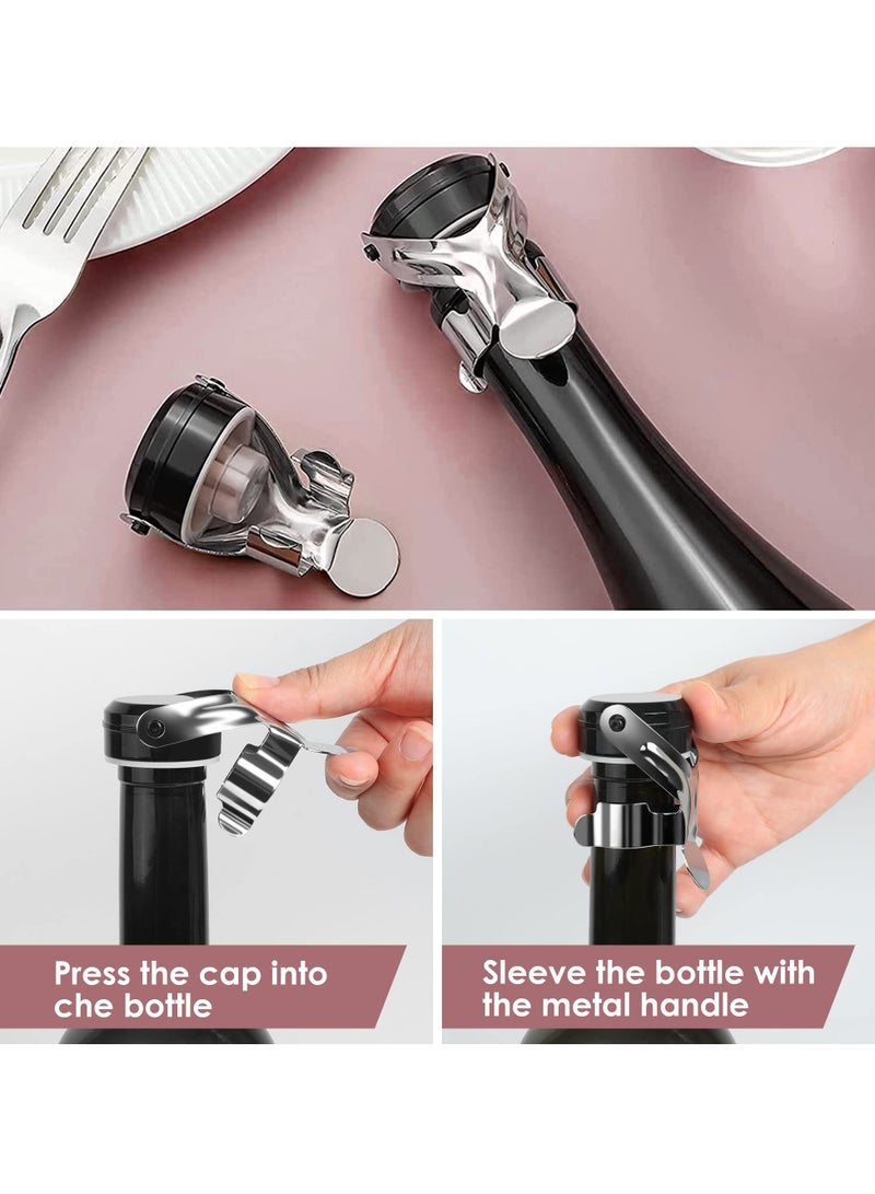 Barakah 6 Pieces Bottle Stoppers Stainless Steel Bottle Sealer Reusable Saver Plug Vacuum Cork For /Champagne/Sparkling /Beer To Keep Fresh - Image 3