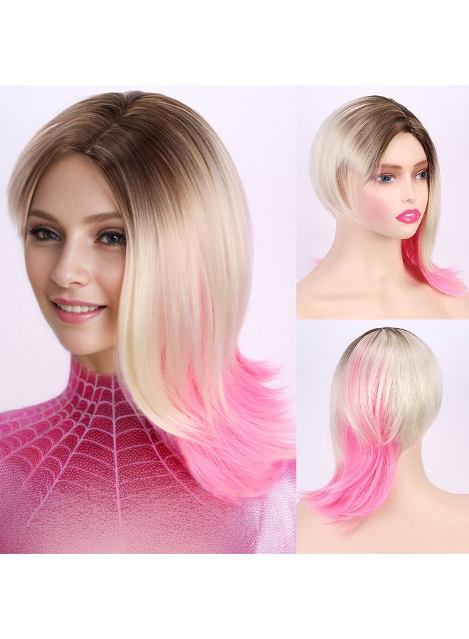 Spider-Gwen Cosplay Wig - Ombre Faux Scalp Top  - Image 2
