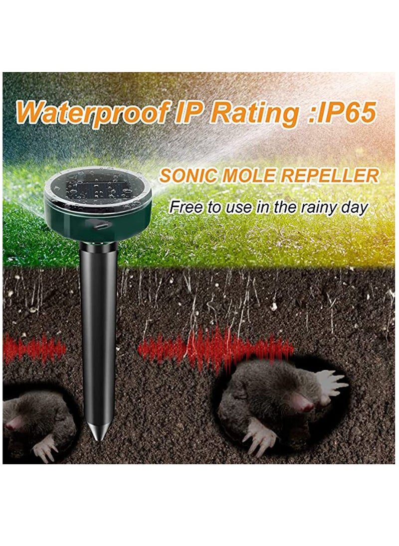Excefore - Solar Mole Repellent Ultrasonic, 1Pcs Gopher Mole Stopper Solar Powered, Sonic Mole Deterrent Groundhog Chipmunk Snake Rodent Vole Spikes Chaser Squirrel Rat Control Lawn Garden Yard - Image 1