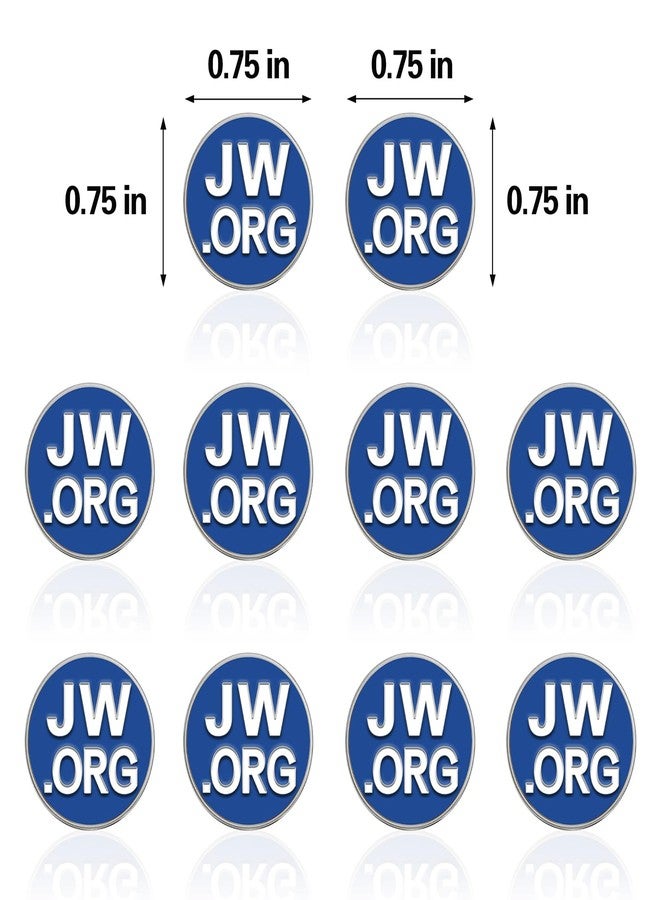 TONOS Jehovah Witness - Square Blue Label Pin - JW.org Neck Tie Hat Tack Clip Women or Men Suits- 10 Pcs Jehovah Witness Lapel Pins (Round-silver) - Image 2