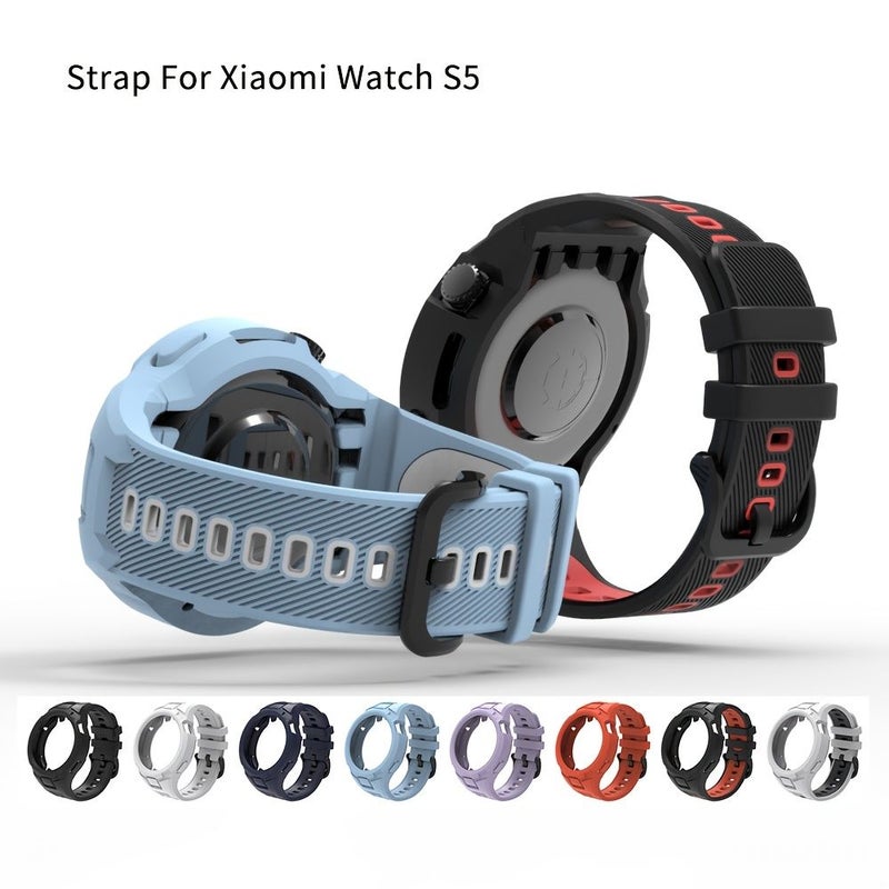 حزام بديل من السيليكون الناعم باللون البنفسجي الفاتح لساعة Xiaomi Watch S5 – للأنشطة الرياضية الخارجية - Image 1