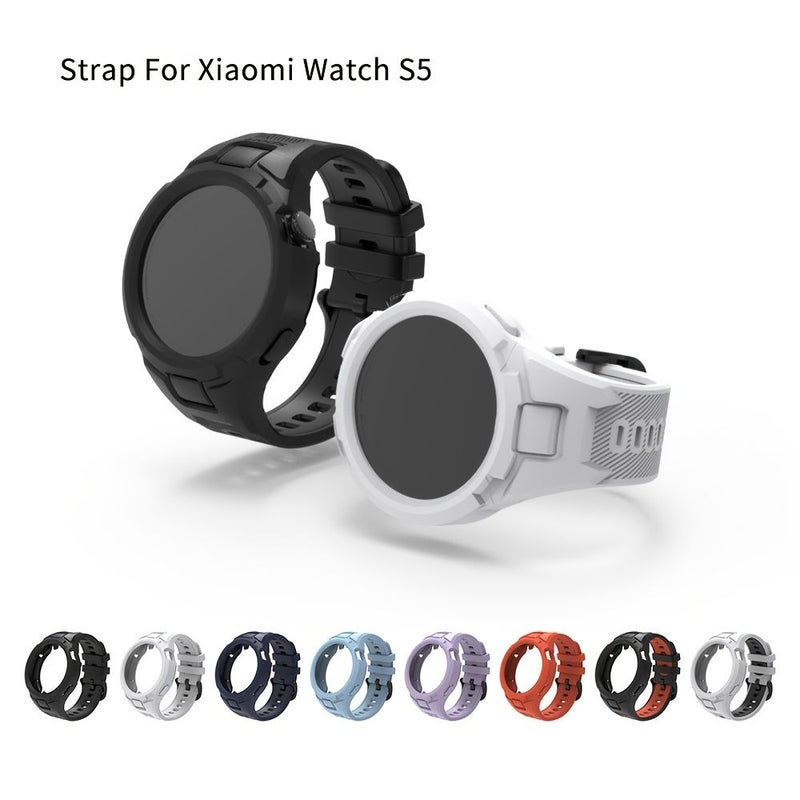 حزام بديل من السيليكون الناعم باللون البنفسجي الفاتح لساعة Xiaomi Watch S5 – للأنشطة الرياضية الخارجية - Image 3