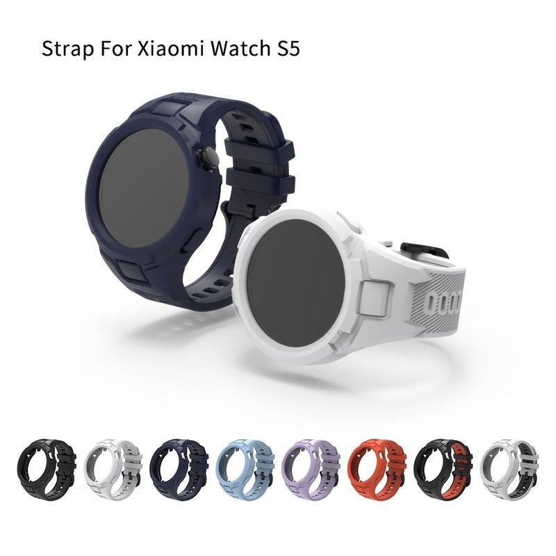 حزام بديل من السيليكون الناعم باللون البنفسجي الفاتح لساعة Xiaomi Watch S5 – للأنشطة الرياضية الخارجية - Image 4
