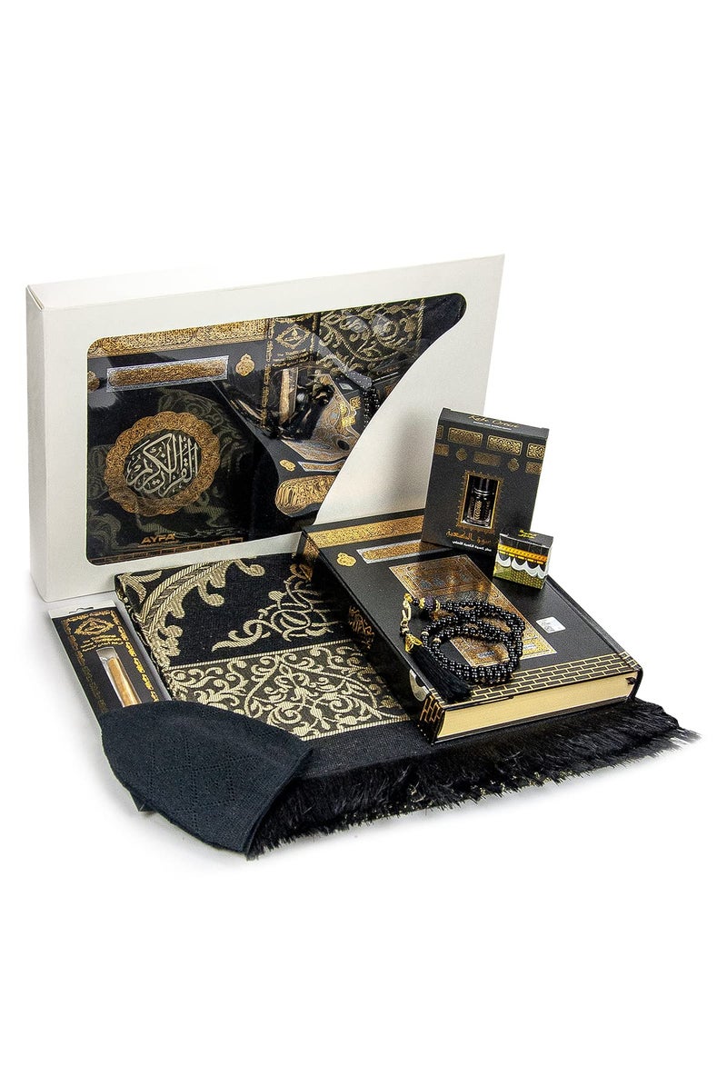 ihvan online Luxury Islamic Prayers Gift Box Quran  Prayer Beads Tesbih  Muslim Prayer Rug  Miswak Stick  Solid Smell  Kufi Hats  Hacerul Esved Deluxe 8 Piece Set Ramadan  Eid Gifts